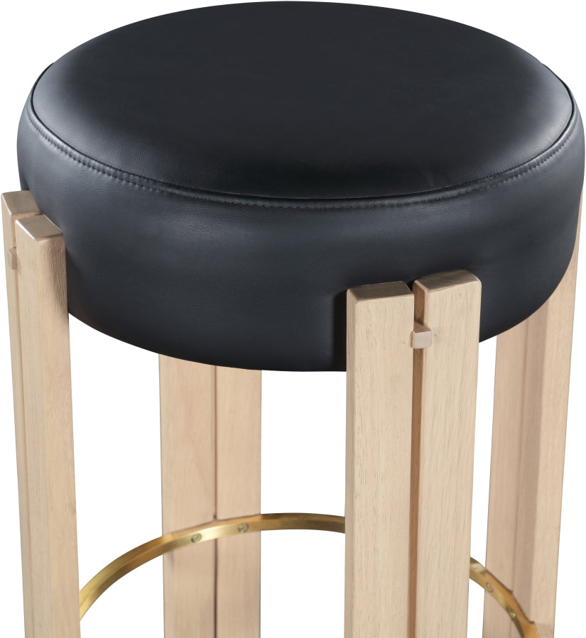 Backless Vegan Leather Counter Stool