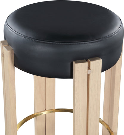 Backless Vegan Leather Counter Stool