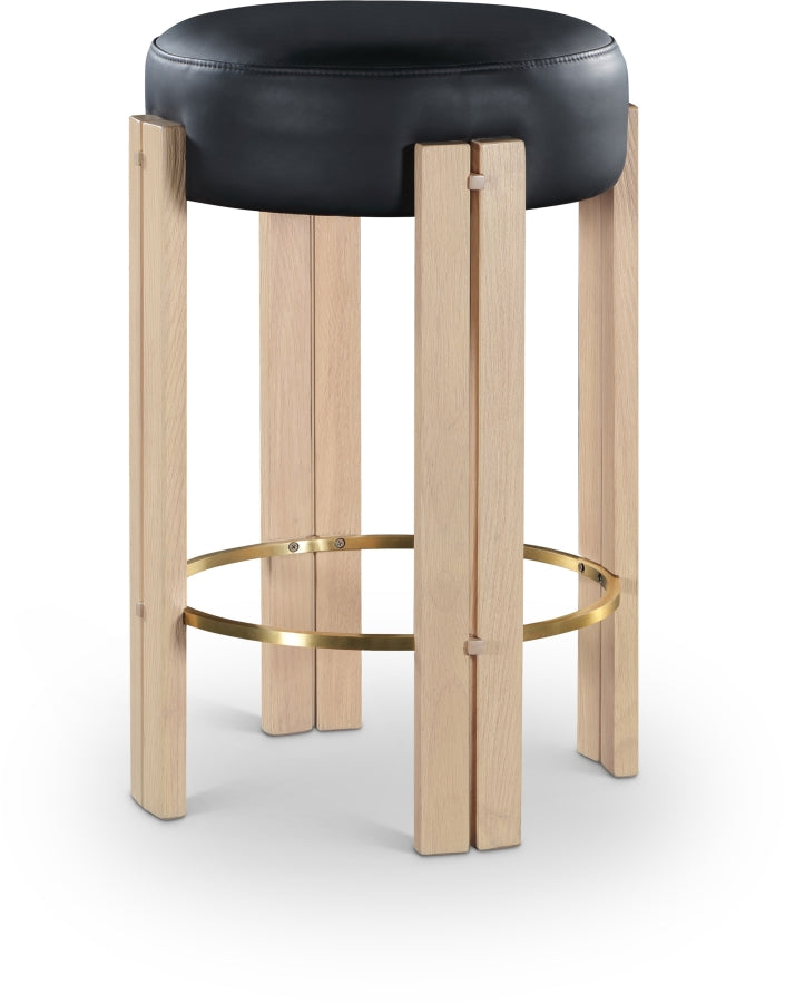 Backless Vegan Leather Counter Stool