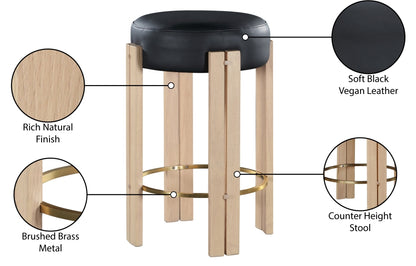 Backless Vegan Leather Counter Stool