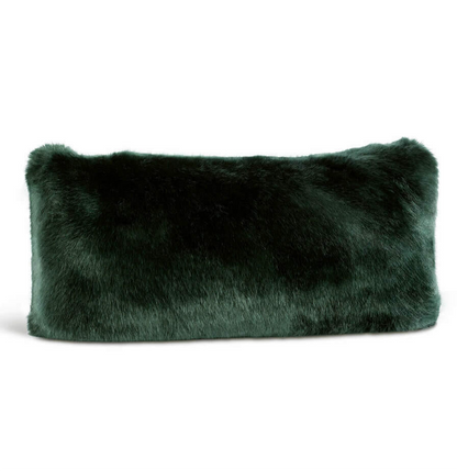 Couture Emerald Green Faux Fur Pillow - OPEN BOX