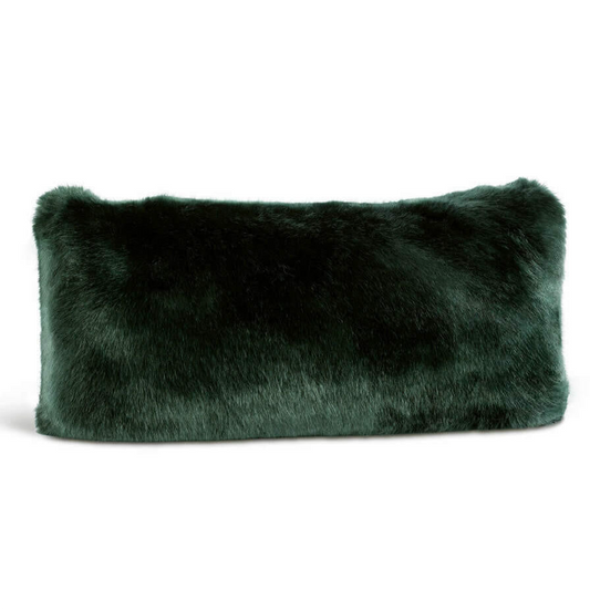 Couture Emerald Green Faux Fur Pillow