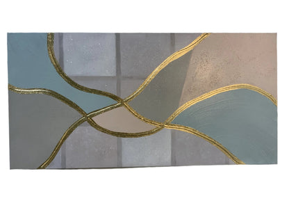 47”x23.5” Pastel Abstract with gold accent- Open Box