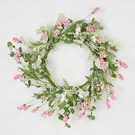 Pink & Cream Flower Wreath- 22"