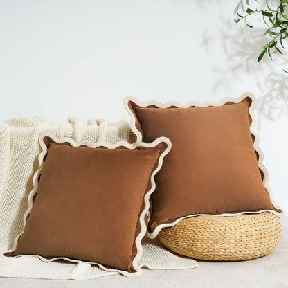 Maleku Pillow Covers - Beige/Brown: 18x18 inch