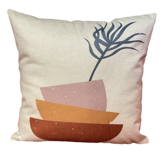 Flower Abstract Throw Pillow (18”x18”) SET OF 2