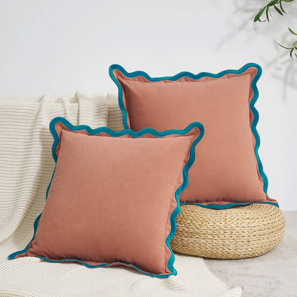 Maleku Pillow Covers (2-Pack) - Teal/Pink: 18x18 inch