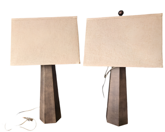 Faux Wood Table Lamp (Set of 2)- Local Pick Up Only