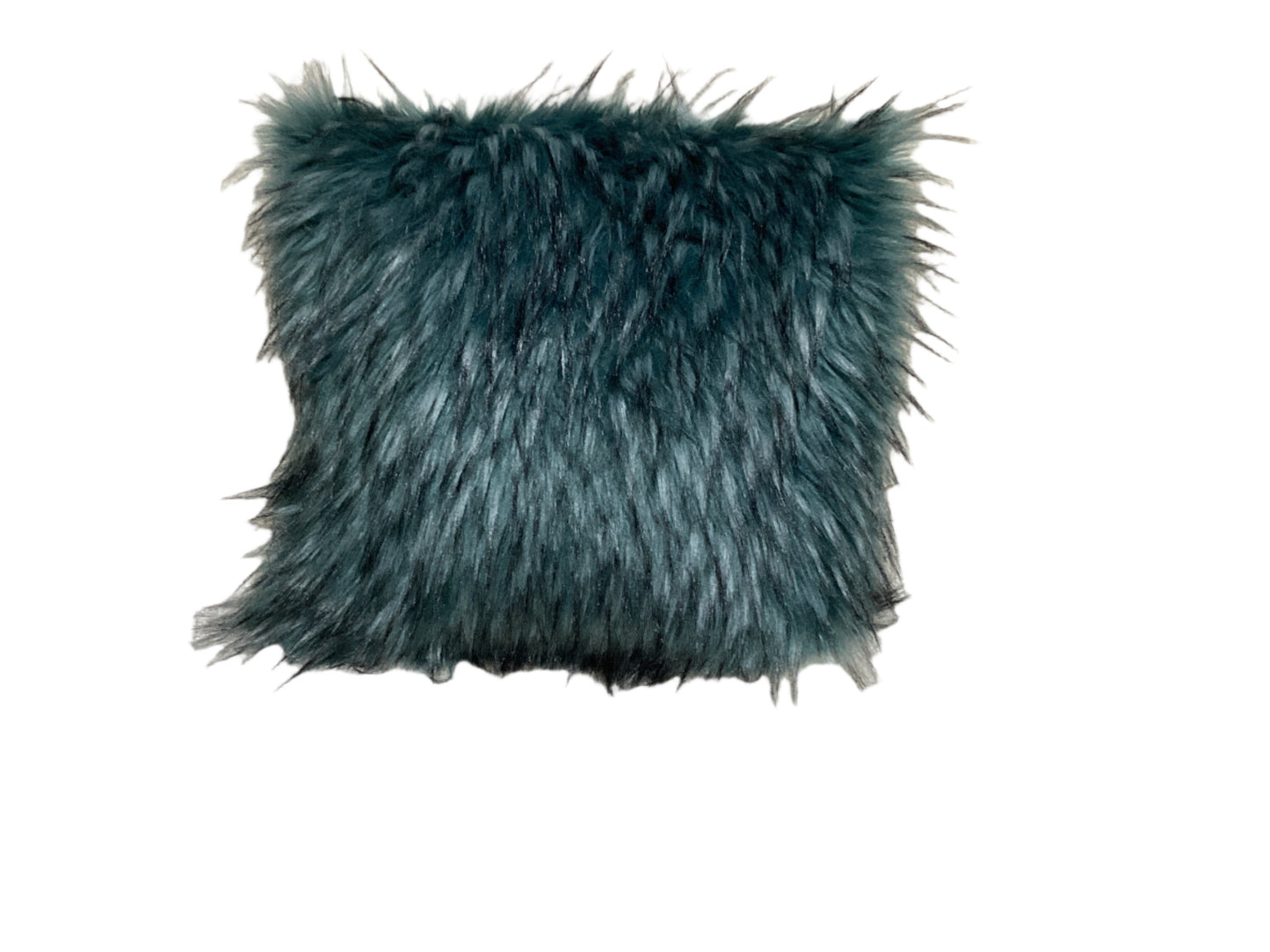 Furry Teal Decorative Pillow -open box-