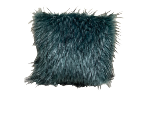 Furry Teal Decorative Pillow -open box-