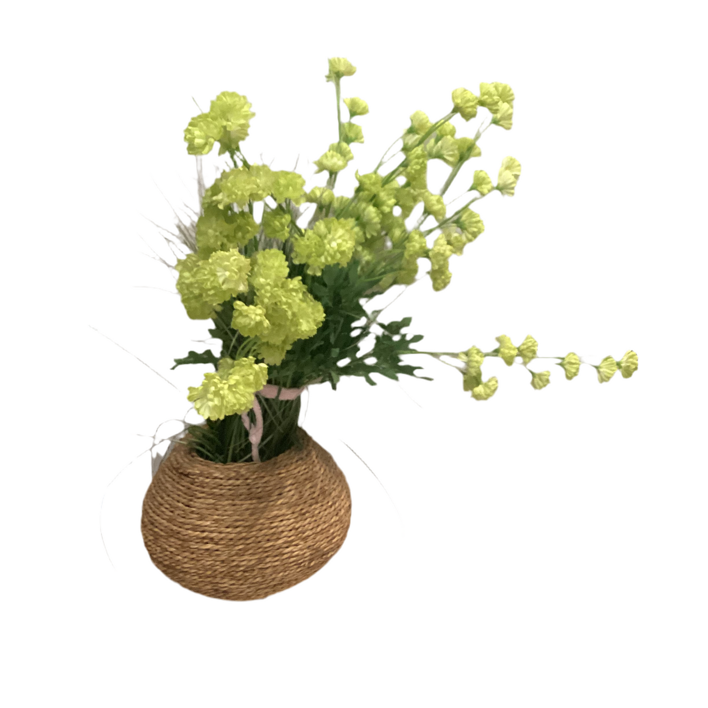 Faux Flower Bundle in Rope Vase - Open Box