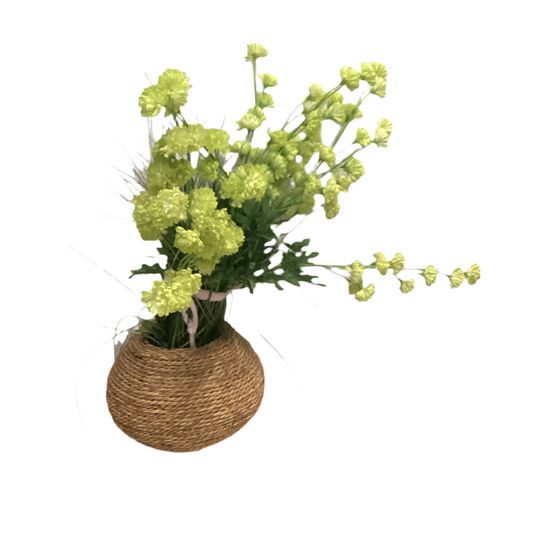 Faux Flower Bundle in Rope Vase
