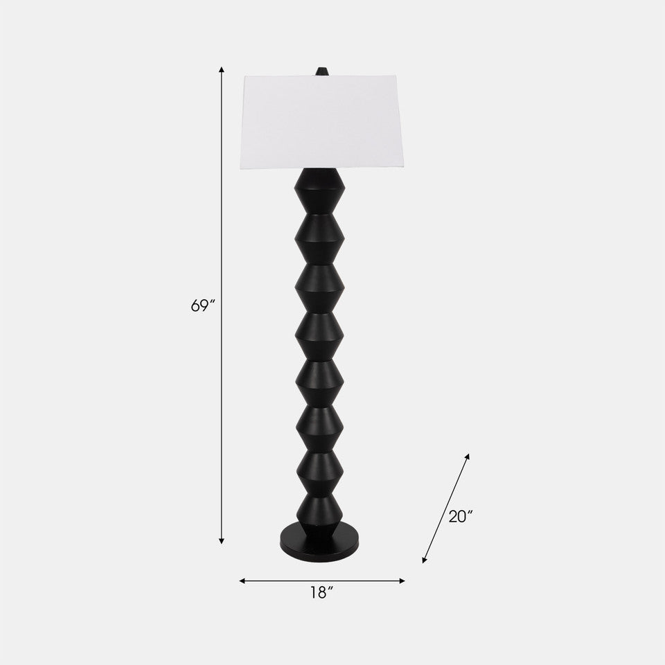 69" STACKED TOTEM LAMP, BLACK