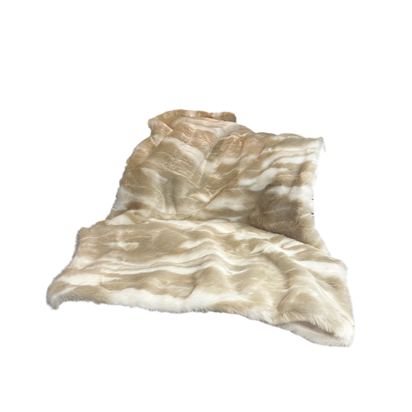 Winter Rabbit Faux Fur Bed Runner – 53" x 53"