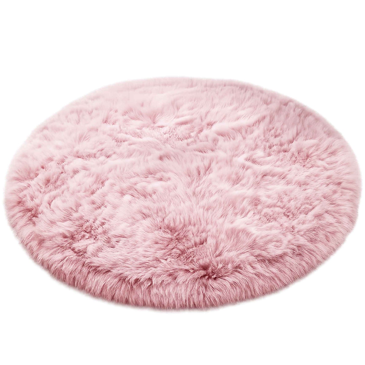 Pink Faux Fur Rug- 3'x3'