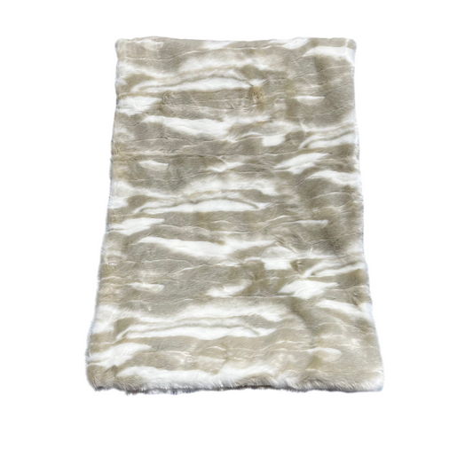 Winter Rabbit Faux Fur Bed Runner – 53" x 53"