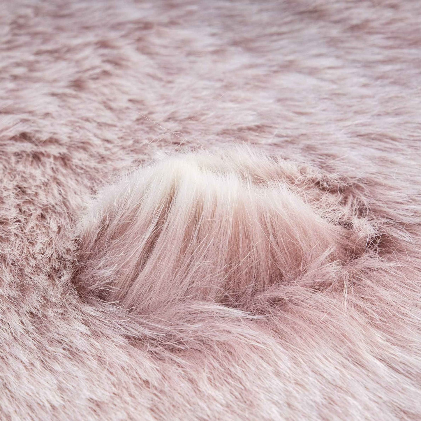 Pink Faux Fur Rug- 3'x3'