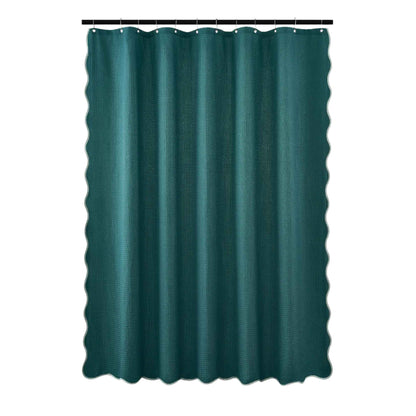 Teal Wavy Shower Curtain