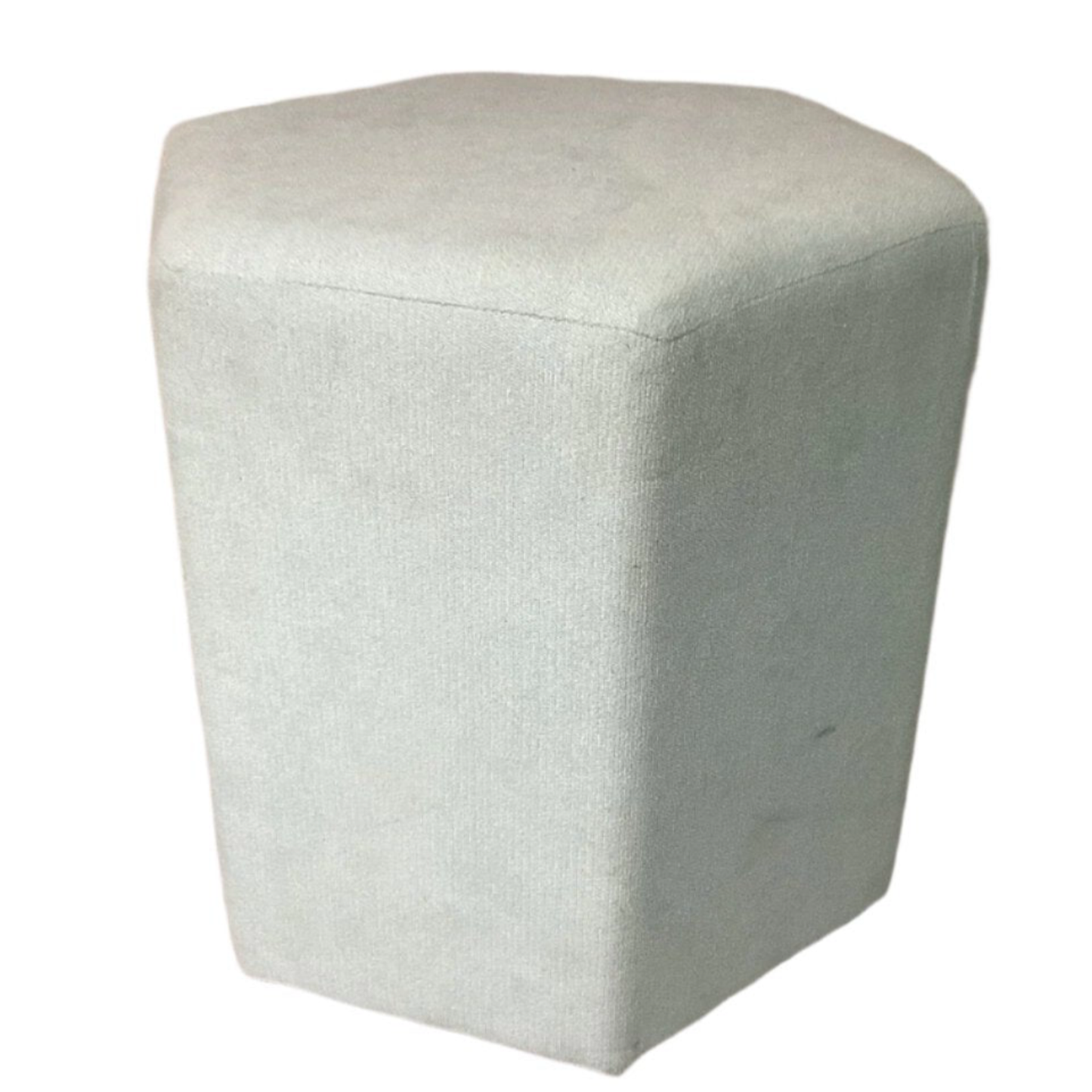 Light Blue Polyester Hexagon Ottoman