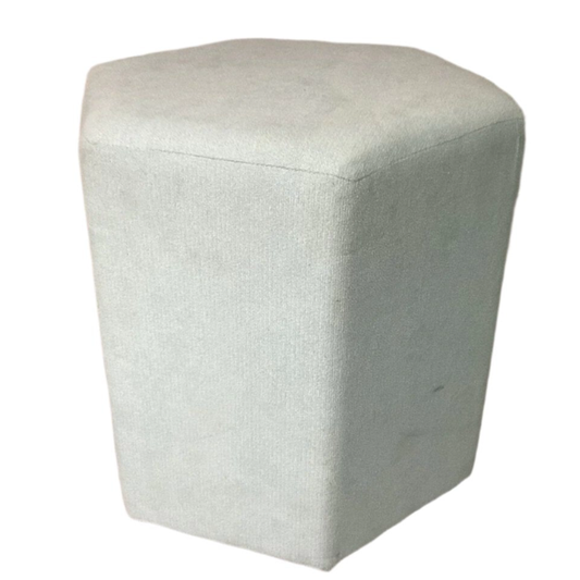 Light Blue Polyester Hexagon Ottoman