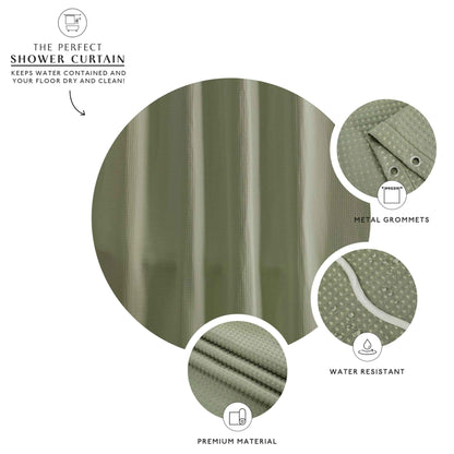 Sage Wavy Shower Curtain