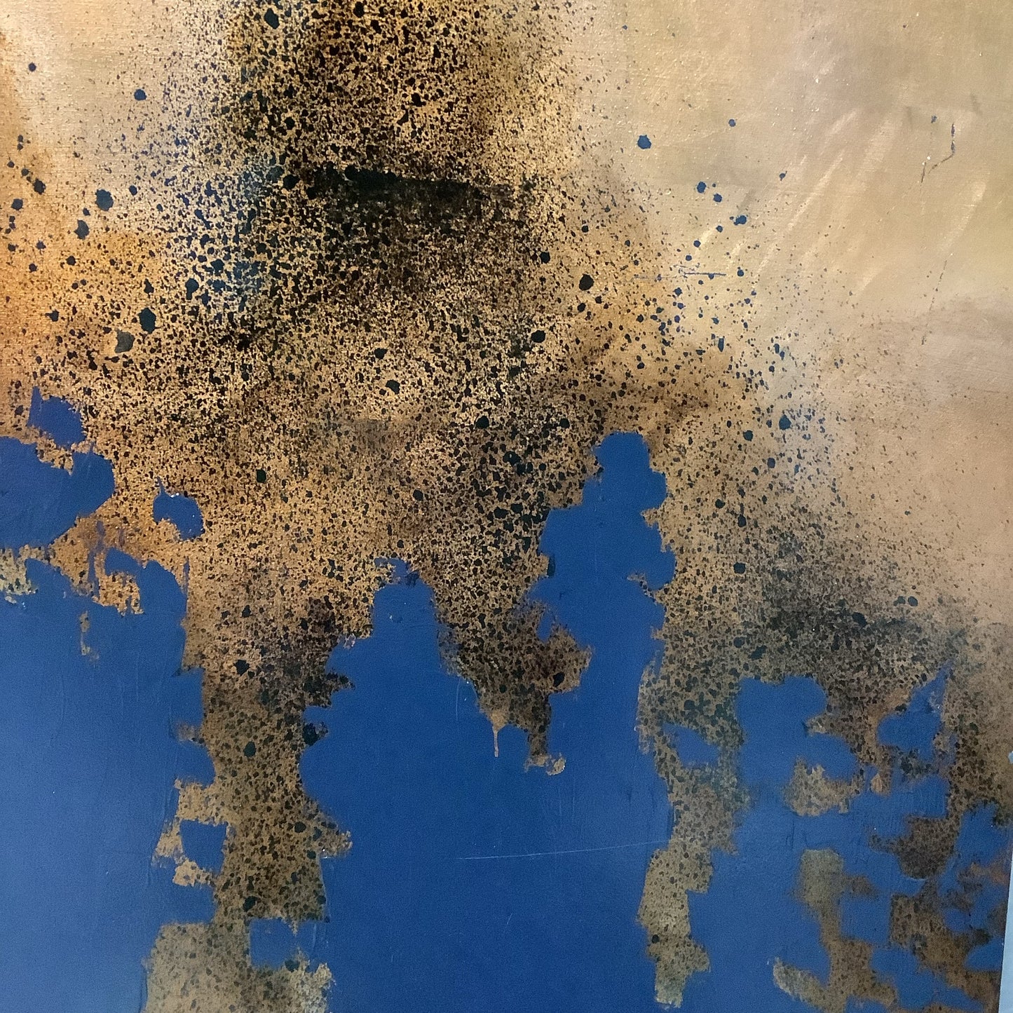 Copper + Black Abstract Art