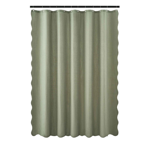 Sage Wavy Shower Curtain
