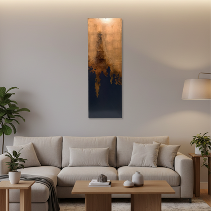 Copper + Black Abstract Art
