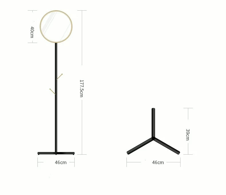 Metal Coat Rack w/ Mirror