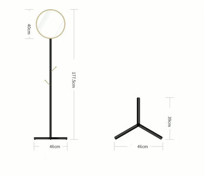 Metal Coat Rack w/ Mirror