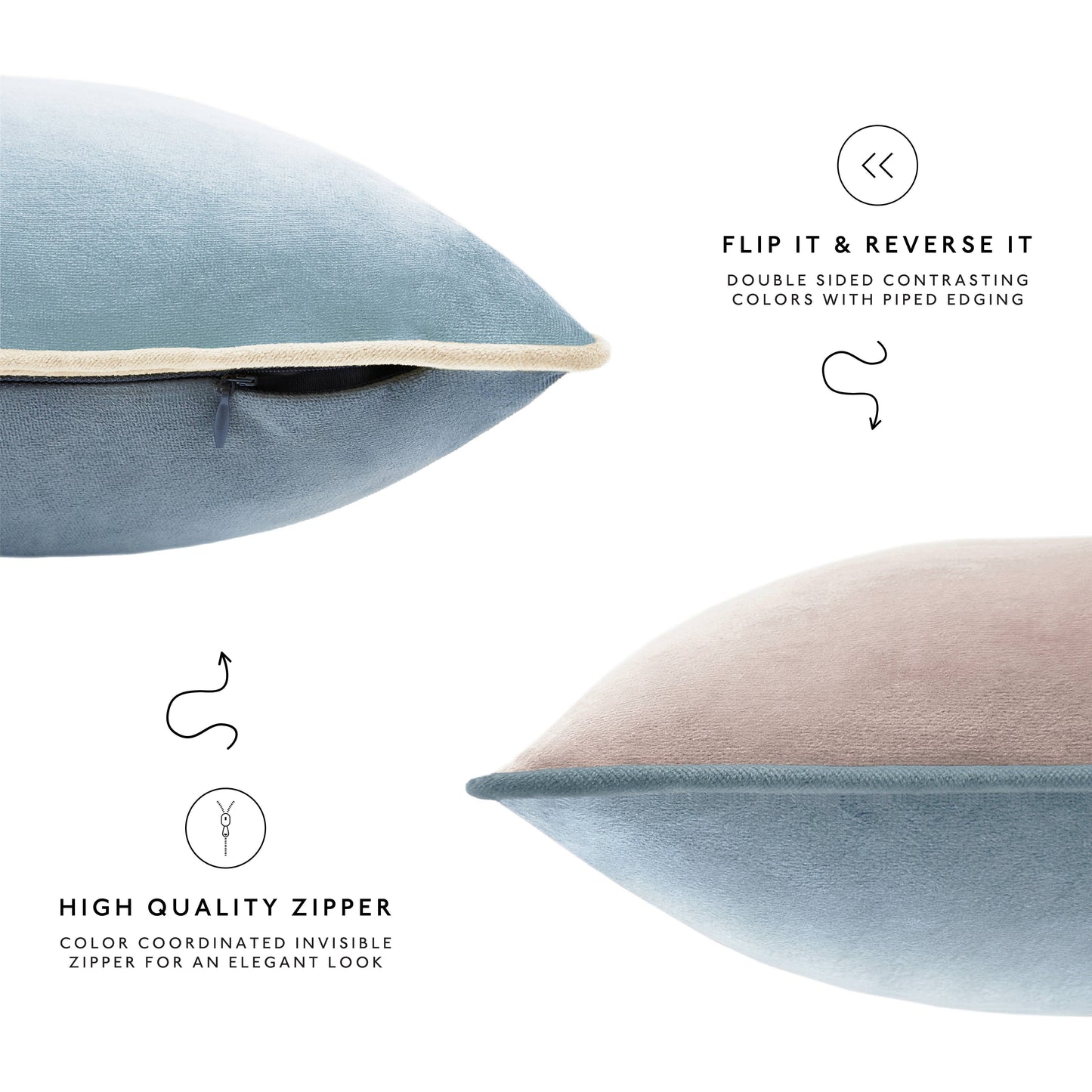 Modern Velvet Color Block Pillow - 12"x20"