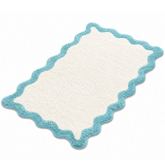 Sky Blue Wave Bath Mat-16"x24"