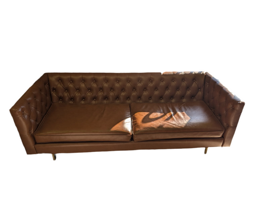 Brown Faux Leather Sofa- Local Pick Up Only