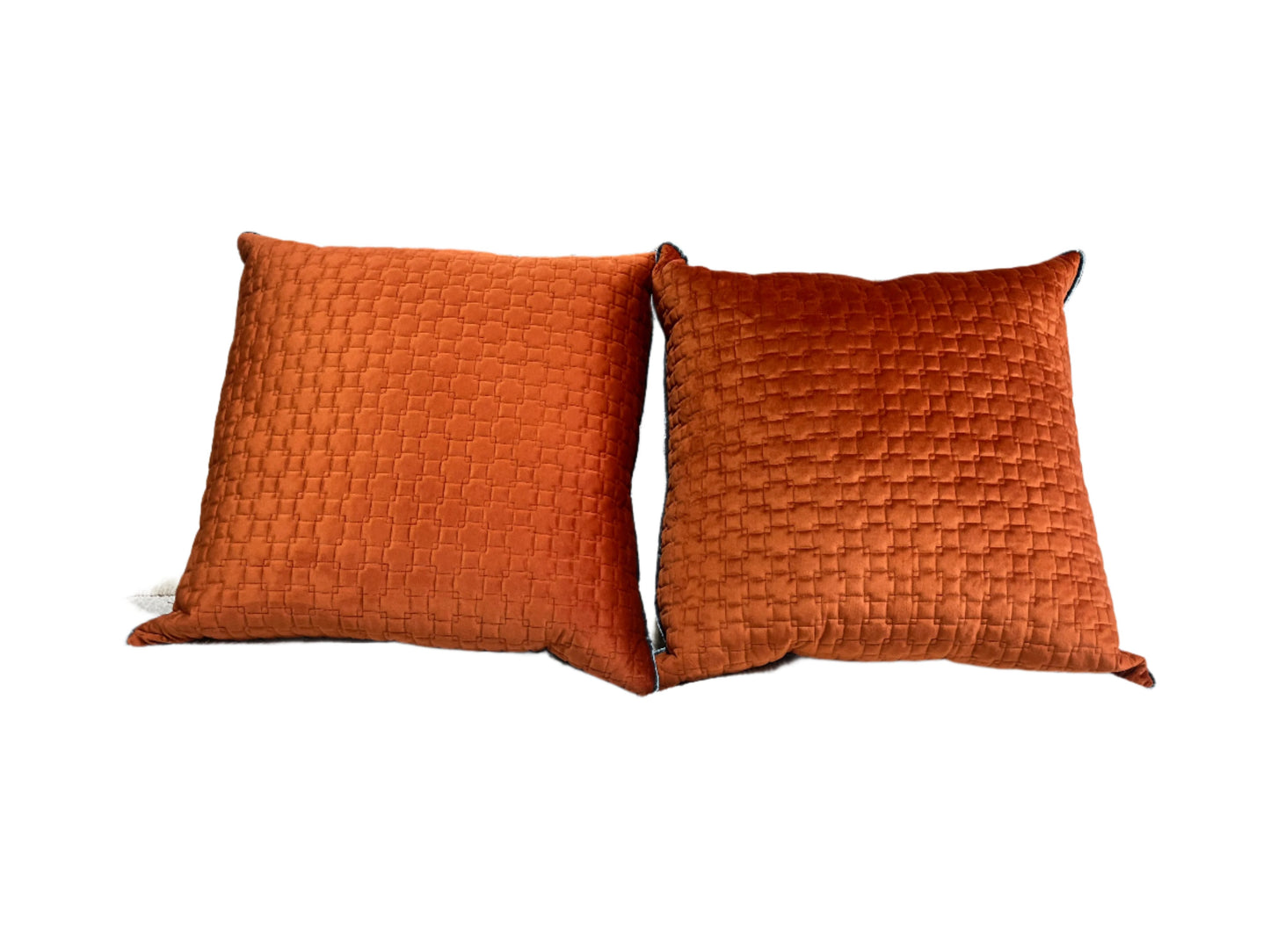 Lux Rich Powder Blue & Rust Orange Pillow (SET OF 2)