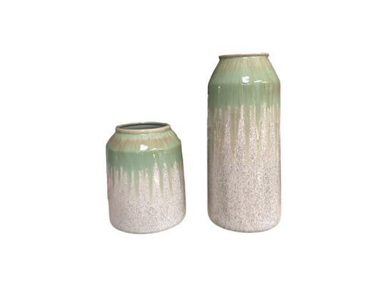 Green & Beige Decor Vases -8032