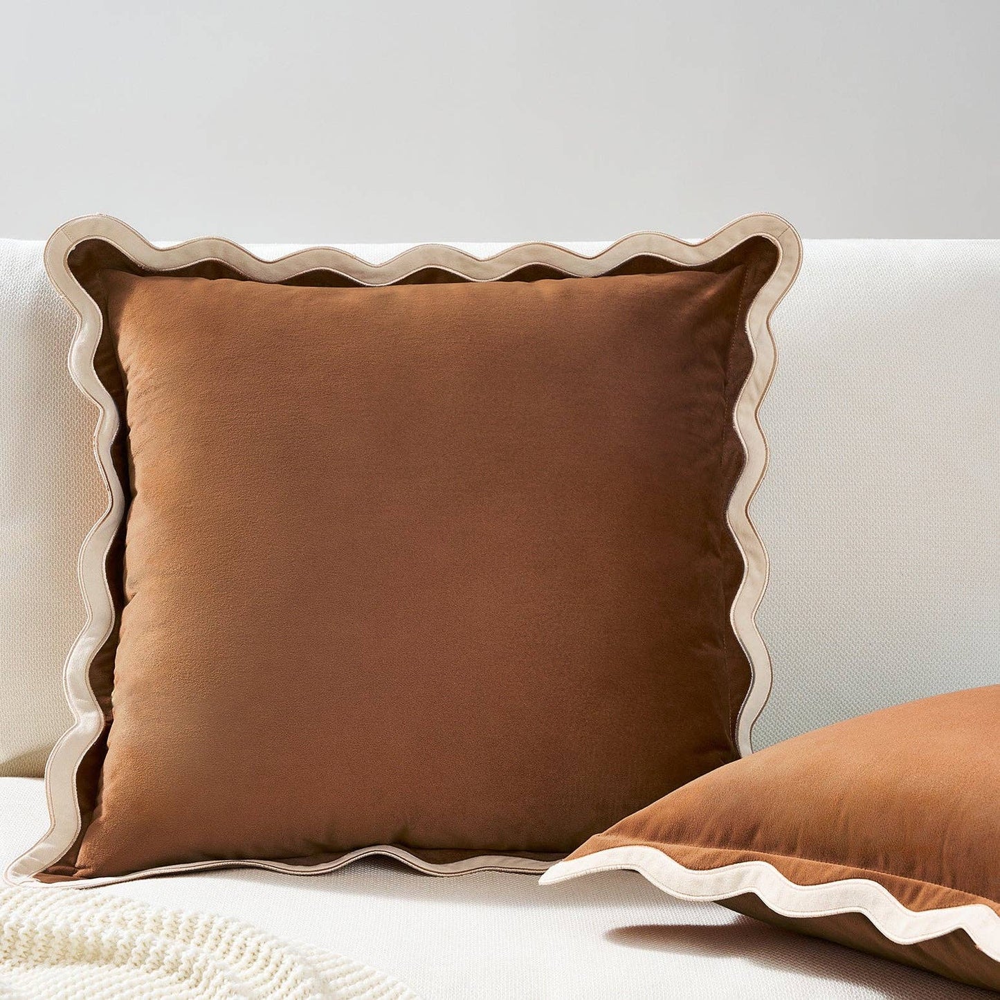 Maleku Pillow Covers - Beige/Brown: 18x18 inch