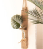 Glass Bottle Bud Vase on Recycled Wood with Rope Hanger