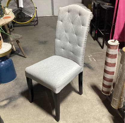 Light Gray Linen Chairs (set of 2) Open Box