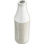 White Ceramic Ribbed Vase- Open Box