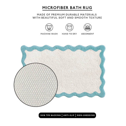 Wave Bath Mat (Sky Blue)-16"x24"