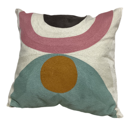Multi colored 16”x16” decorative pillow -open box