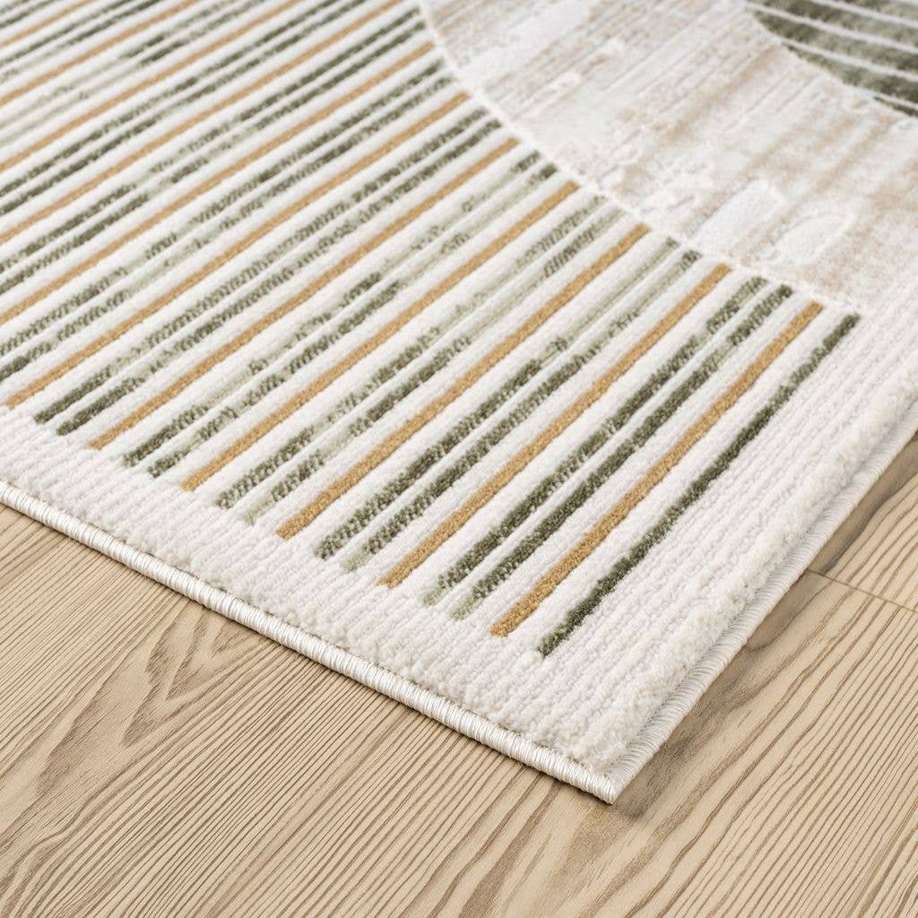 Ivy Mid-Century Green Arch Area Rug- 8'11" x 12'