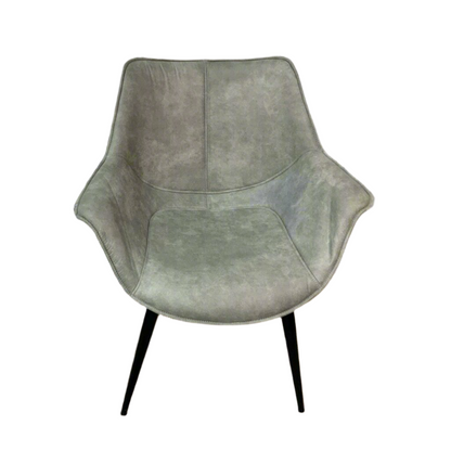 Gray suede chair with black wood legs SET OF 2 - Local Pick Up Only