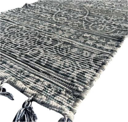 Medallion Jute Blue Patterned Rug (46”x27.5”)- Local Pick Up Only