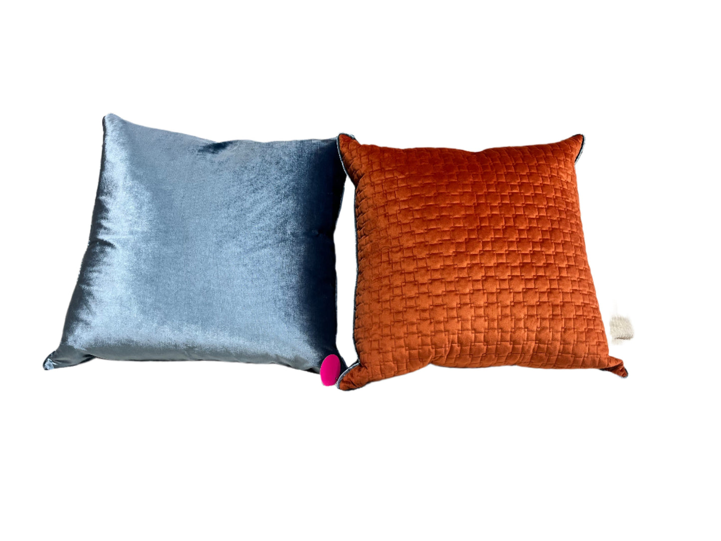 Lux Rich Powder Blue & Rust Orange Pillow (SET OF 2)