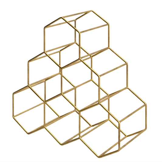 Gold wine rack