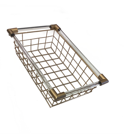 Gold Metal Basket W/ Acrylic Handles