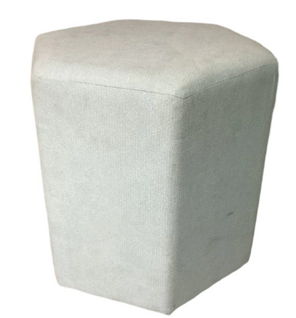 Light Blue Polyester Hexagon Ottoman - Local Pick Up Only