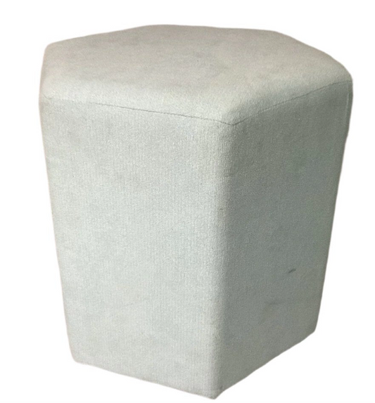 Light Blue Polyester Hexagon Ottoman - Local Pick Up Only