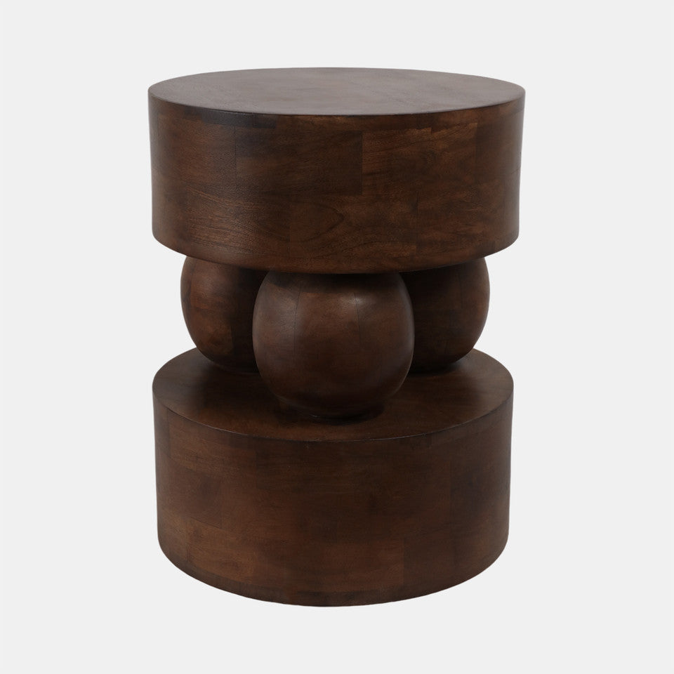 WOOD, 20"3- ORBS ACCENT TABLE